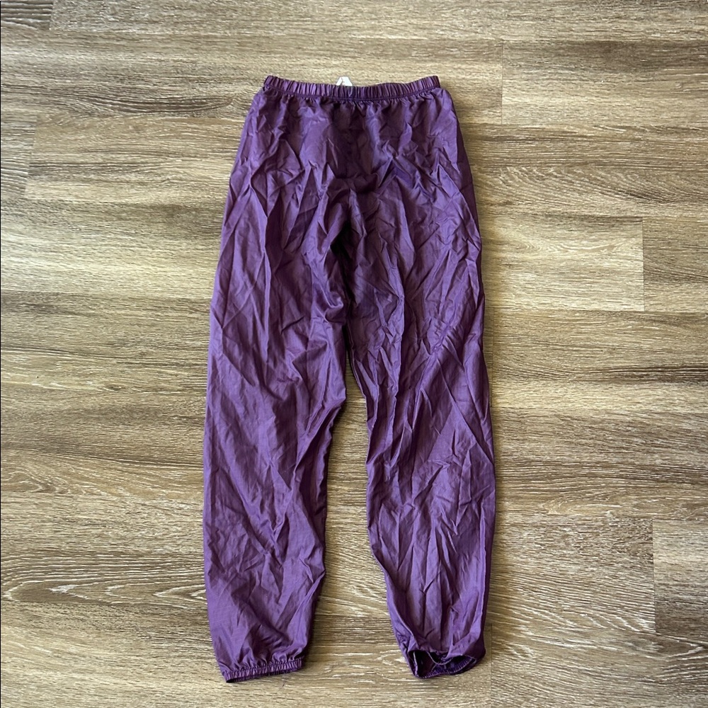 Purple trash bag pants